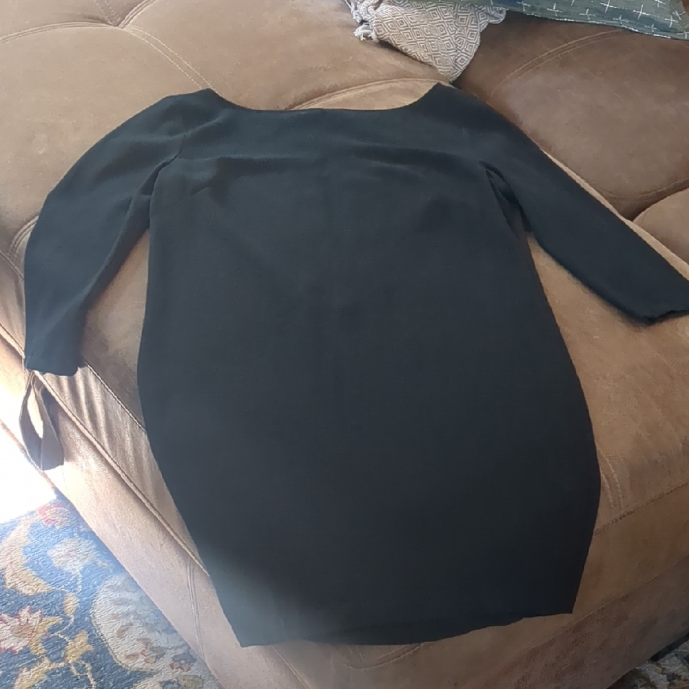 Leith Black Bodycon Cocktail Dress with Bateau Neckline